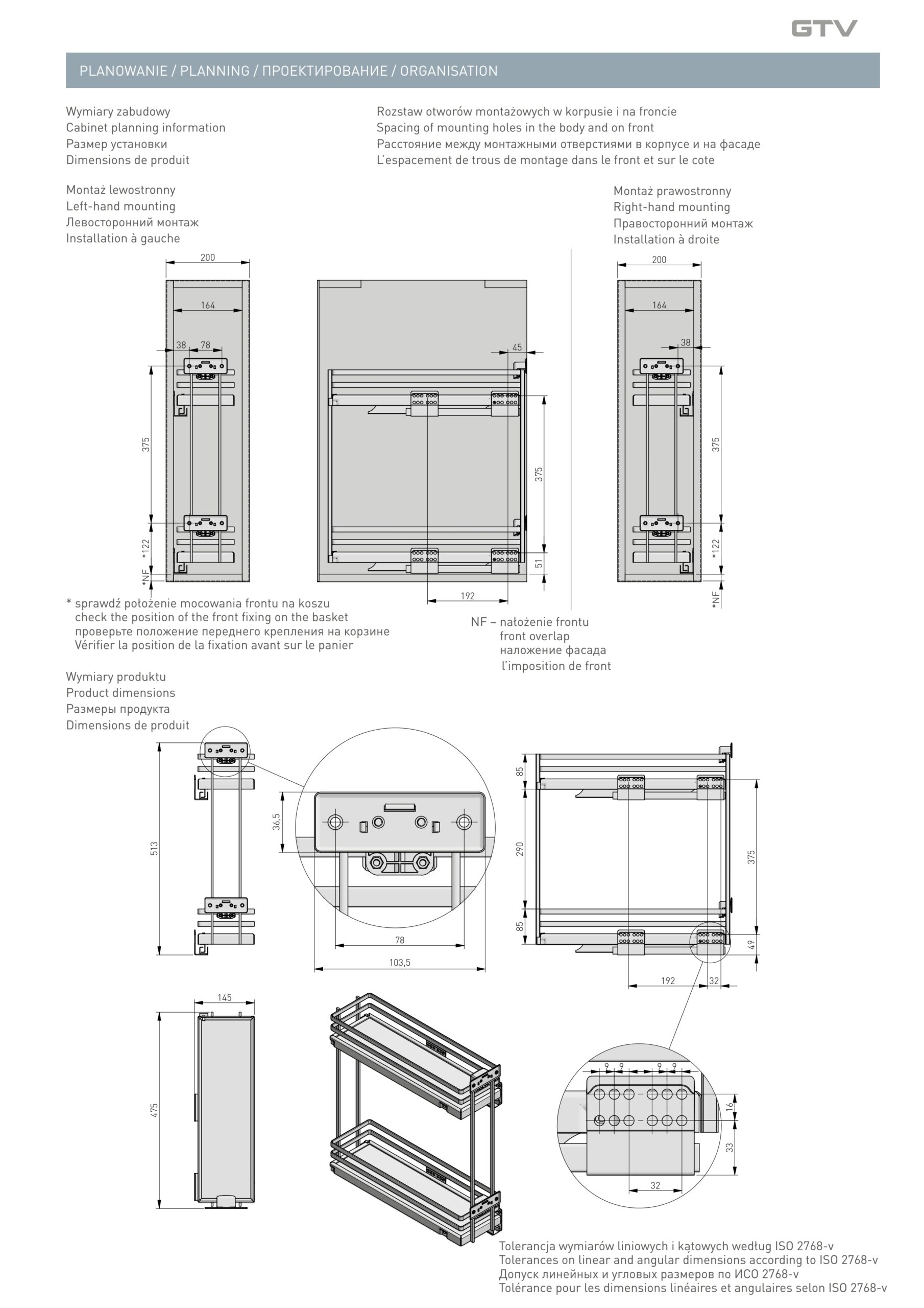 Drzak lahví MovixPro šíře 200mm, d.475mm, Bílá, bez výsuvu Drzak lahví MovixPro šíře 200mm, d.475mm, Bílá, bez výsuvu