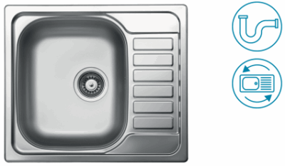 Dřez NS nerez s odkapem 500×580