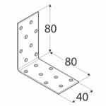 KM7 - úhelník montážní 80x80x40x2,0 mm Černý