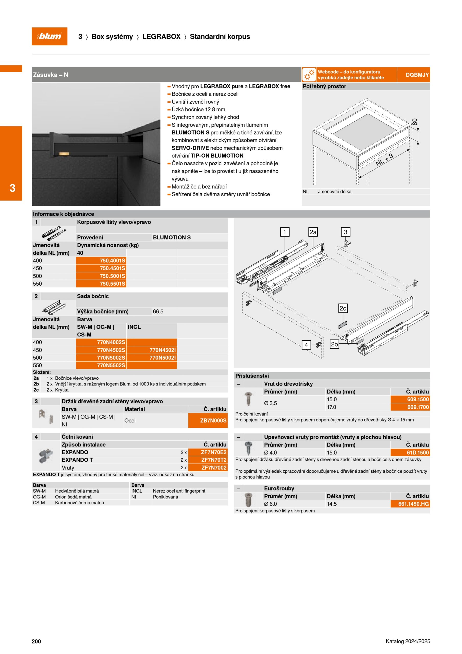 Legrabox bočnice N 66,5/550mm, Hedvábně bílá matná, 770N5502S SW-M Legrabox bočnice N 66,5/550mm, Hedvábně bílá matná, 770N5502S SW-M - Image 2