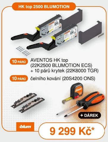Akční sada BLUM AVENTOS HK top 2500 BLUMOTION – černá Eclipse + dárek Akční sada BLUM AVENTOS HK top 2500 BLUMOTION – černá Eclipse + dárek