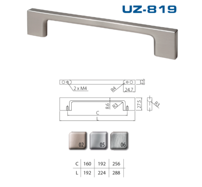 Uchytka UZ-819 imitace nerez 128mm